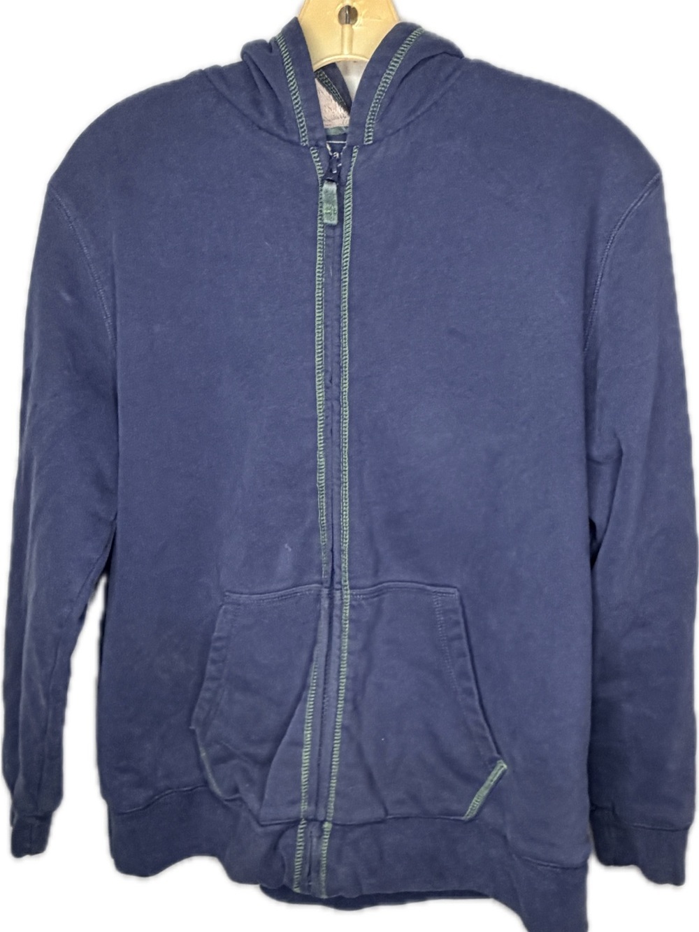 LL Bean Blue Zip Hoody Jacket Sherpa Lining